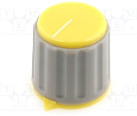 GWW21-YL, Ручка, с указателем, dоси: 6мм, d21,3x20мм, Ось: с насечкой, желтый