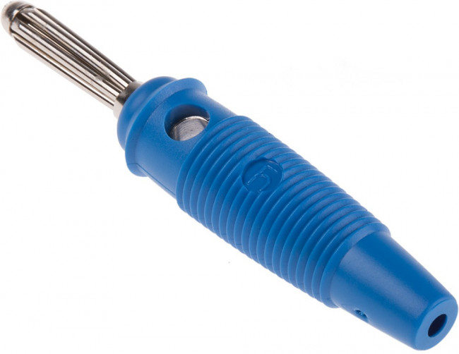 930727102, Blue Male Banana Plug, 4 mm Connector, Solder Termination, 30A, 30 V ac, 60V dc, Nickel 930727102, Blue Male Banana Plug, 4 mm Connector, Solder Termination, 30A, 30 V ac, 60V dc, Nickel