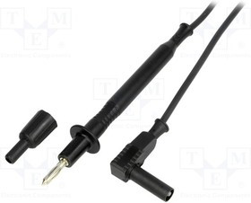 PJ4411F4-100-B, Измерительный провод, 12А, в корпусе, Uном: 1кВ, Дл: 1м, черный