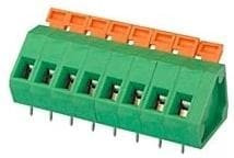 39700-0104, Fixed Terminal Blocks SPRG TERM BLK LP 5.08MM 45D 4P GRN