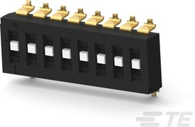 TDS08SGRNTU04, 8 Way Surface Mount DIP Switch SPTT, Recessed Actuator
