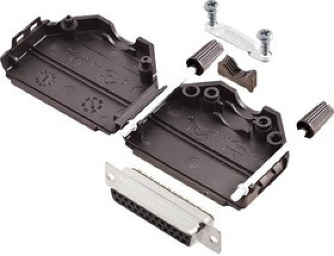 L17DPPK25-BK+L77SDB25S, Разъем D Sub, With Backshell, DB25, Standard, Гнездо, L17DPPK-BK, 25 контакт(-ов), DB, Solder Cup