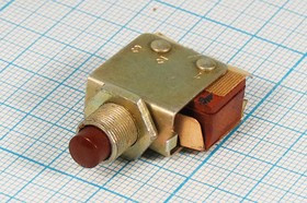 Кнопка малогабаритная без фиксации 220В/3А, КМ1-1, коричневая; № 150 Ru ПКн\220\ 3,0\OFF-(ON)\d 8\ко