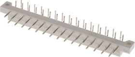 A 31-S1/SILVER, 5mm Pitch 31 Way 2 Row Right Angle Male DIN 41617 Connector, Solder Termination, 2A