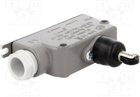 LM-10R, Концевой выключатель, продольный пластиковый ролик, SPDT, 6А