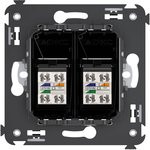 4402314, Avanti Розетка телефонная в стену двойная, ''Черный квадрат''