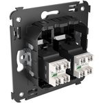 4402314, Avanti Розетка телефонная в стену двойная, ''Черный квадрат''