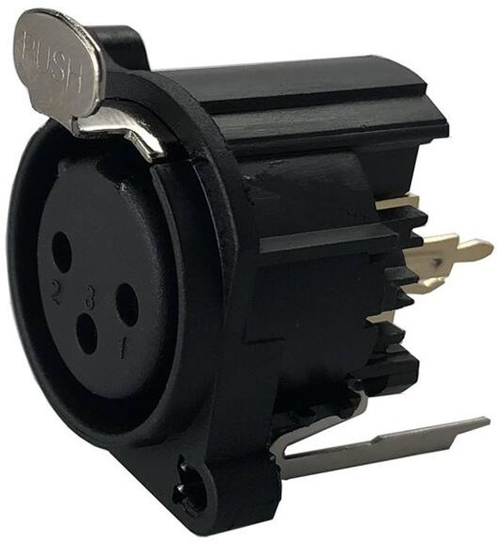 IO-XLR3-F-EV, XLR Connectors 3-Pin XLR, Female, Vertical, PCB Mount, Separate Ground Pin IO-XLR3-F-EV, XLR Connectors 3-Pin XLR, Female, Vertical, PCB Mount, Separate Ground Pin