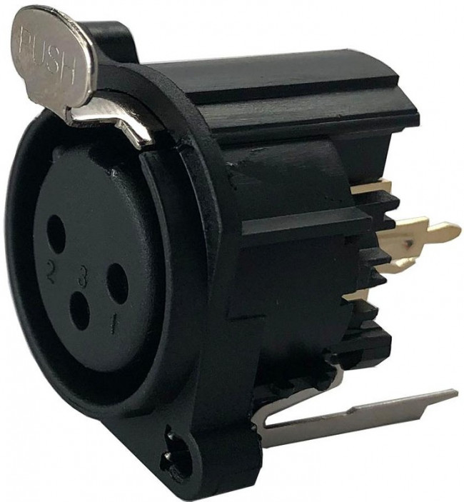 IO-XLR3-F-EV, XLR Connectors 3-Pin XLR, Female, Vertical, PCB Mount, Separate Ground Pin IO-XLR3-F-EV, XLR Connectors 3-Pin XLR, Female, Vertical, PCB Mount, Separate Ground Pin