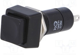 PS12ABK, Переключатель: кнопочный, Пол: 2, SPST-NO, 1A/250ВAC, OFF-ON, d12мм