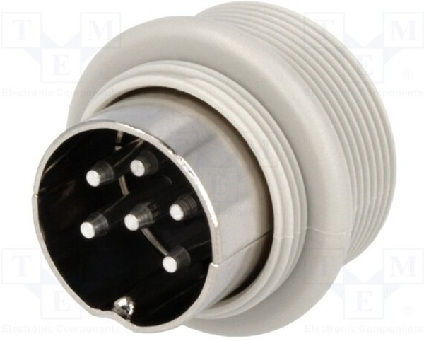 MASEI6100, Гнездо, DIN, "папа", PIN: 6, Конф: 240°, на панель, гайка сзади MASEI6100, Гнездо, DIN, "папа", PIN: 6, Конф: 240°, на панель, гайка сзади