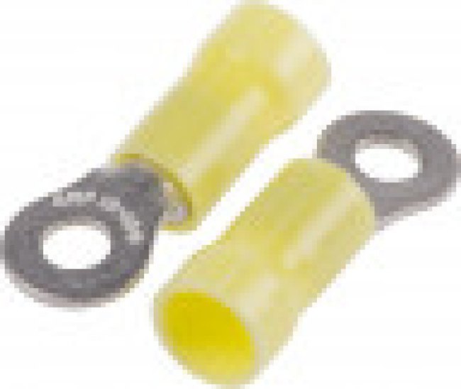 34853, Клемма с кольцевым наконечником, M4, #8, 10 AWG, 6 мм², Серия PLASTI-GRIP, Желтый 34853, Клемма с кольцевым наконечником, M4, #8, 10 AWG, 6 мм², Серия PLASTI-GRIP, Желтый