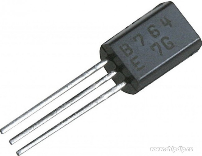 2SB764, Транзистор PNP 50В 1A 0.9Вт [TO-92MOD]