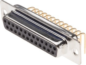 25 Way Right Angle Through Hole D-sub Connector Socket, 2.77mm Pitch