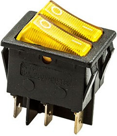 797 ПЕРЕКЛЮЧАТЕЛЬ 6 КОНТ. 250В/15.0А ЖЕЛТЫЙ С ПОДСВЕТКОЙ (767)
