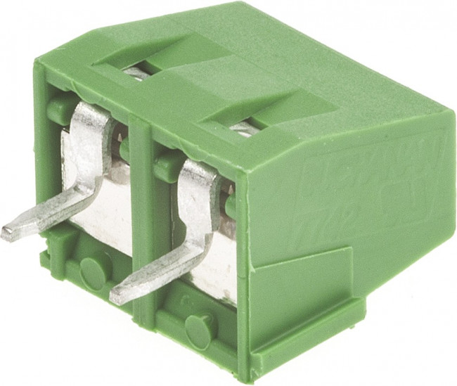 282837-2, Зажимная рейка для печатных плат, угловой 90°, 5,08мм, на PCВ