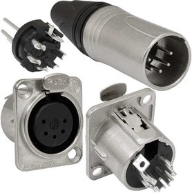 TD-397, Разъём микрофонный XLR 5-контактов с фиксатором комплект вилка + гнездо