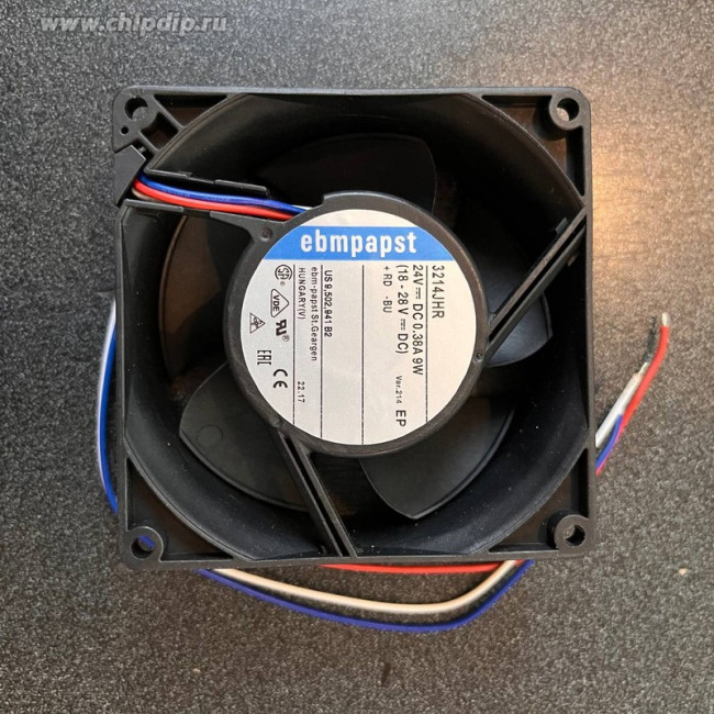Вентилятор Ebmpapst 3214 JHR 92x38 24V DC 0,38A 9W 3pin