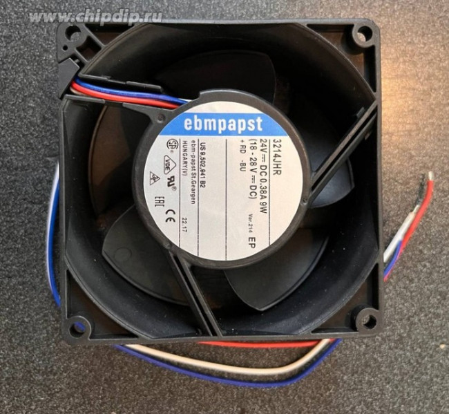 Вентилятор Ebmpapst 3214 JHR 92x38 24V DC 0,38A 9W 3pin