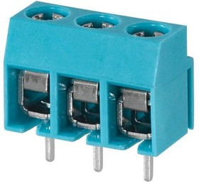 TB003-500-P03BE, Fixed Terminal Blocks Terminal block, screw type, 5.00 , horizontal, 3 poles, CUI Blue, Philip's head screw, PCB mount