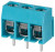 TB003-500-P03BE, Fixed Terminal Blocks Terminal block, screw type, 5.00 , horizontal, 3 poles, CUI Blue, Philip's head screw, PCB mount