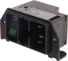 DD21.0124.1111, Разъем питания AC, гнездо, "папа", 10А, IEC 60320, THT