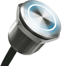MPZI022/F/BL/24/L, Pushbutton Switches LED illuminated stnlss steel on/off