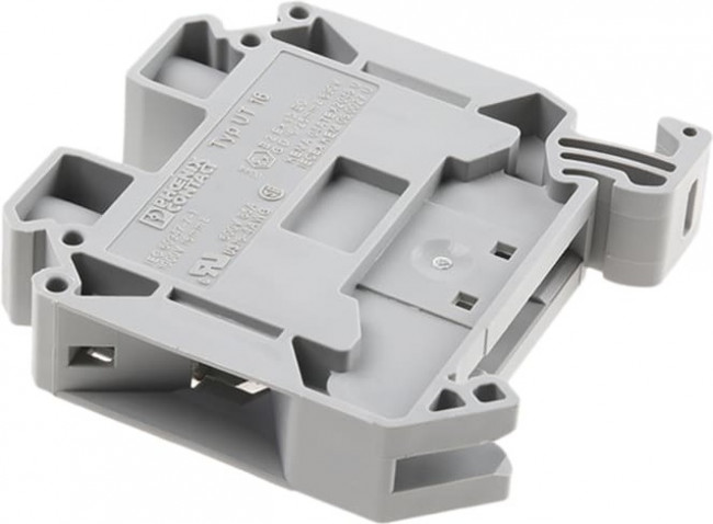 Клемма проходная UT 16 /12,2mm, винтовая, 2 присоед., 16(max 25)mm2, 76A, 1000V, серая Клемма проходная UT 16 /12,2mm, винтовая, 2 присоед., 16(max 25)mm2, 76A, 1000V, серая