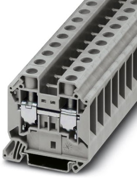 Клемма проходная UT 16 /12,2mm, винтовая, 2 присоед., 16(max 25)mm2, 76A, 1000V, серая Клемма проходная UT 16 /12,2mm, винтовая, 2 присоед., 16(max 25)mm2, 76A, 1000V, серая