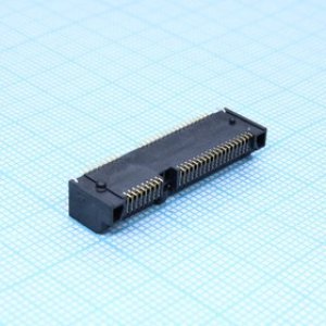 1775838-2, Слот 52 контакта, 0,8мм. толщина карты 1мм для монтажа на плату (mini PCI-Е)