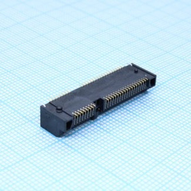 1775838-2, Слот 52 контакта, 0,8мм. толщина карты 1мм для монтажа на плату (mini PCI-Е)
