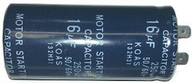 Конденcатор пусковой, емкость 16 мкФ, 250~ В, аллюминий, выводы 2T, марка KOAS 132H31