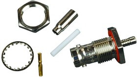 031-70016, RF/COAXIAL, BNC BULKHEAD JACK STR 75 OHM CRIMP