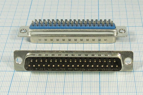 Разъем D-SUB вилка, контакты 37P, на кабель, DB-37M Разъем D-SUB вилка, контакты 37P, на кабель, DB-37M