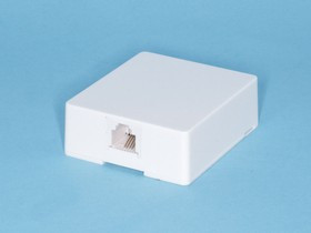 TJC6P4C-W, Розетка телефонная, 1 порт RJ-11, белая