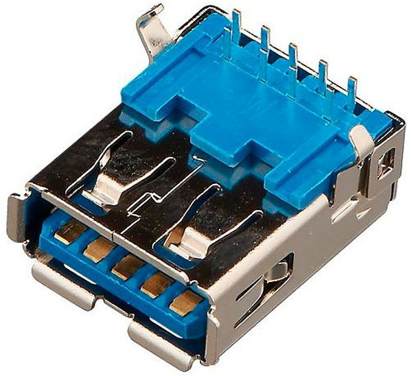 USB 3.0 A (DS1095-05), Розетка на плату угловая