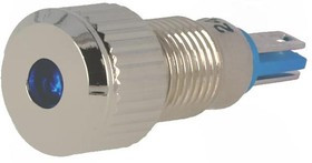 GQ8F-D/B/24, Индикат.лампа: LED, плоский, 24ВDC, Отв: d8мм, IP67, под пайку
