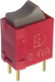 MP004709, Клавишный переключатель, 0.4VA, Вкл.-Вкл., SPDT, Без Подсветки, Сквозное Отверстие, Серый