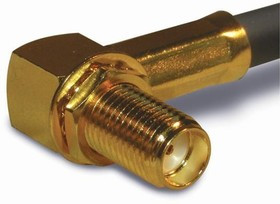 132246, RF Connectors / Coaxial Connectors SMA R/A BH CRIMP JK LMR 195/RG 58/U