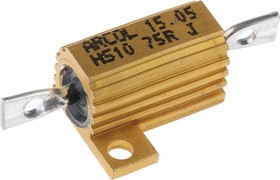 HS10 75R J, 75 10W Wire Wound Chassis Mount Resistor HS10 75R J ±5%