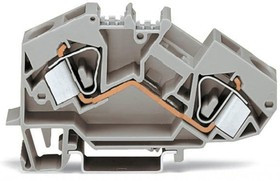 783-601, 2-пров. проходная клемма, 0,2 - 16 мм2, серая