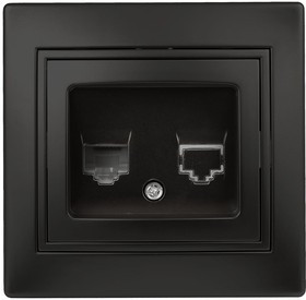 Телефонная розетка Plano 1-302-05 RJ11, IP20, СУ, антрацит Б0044574