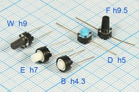 Тактовая кнопка, 6 x 9.0, алгоритм работы NO, контакты 2P