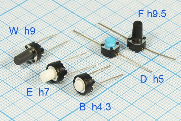 Тактовая кнопка, 6 x 9.0, алгоритм работы NO, контакты 2P