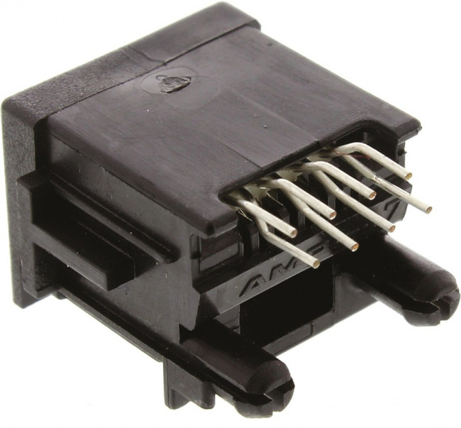 216550-1, Conn RJ-45 F 8 POS 1.27mm Solder ST Thru-Hole 8 Terminal 1 Port Cat 3 Reel