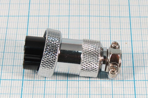 Разъем микрофонный MIC20 розетка, контакты 7P, монтаж на кабель, М19, XS20JK7P-F[MS-DF-20-7]