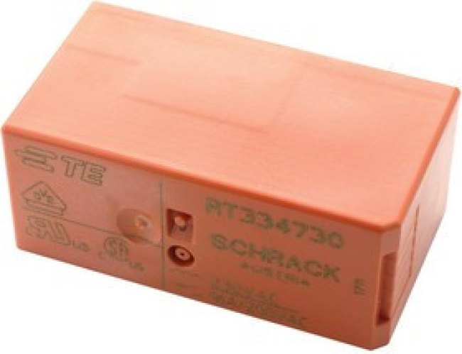 RT334730, Реле питания, SPST-NO, 230 В AC, 16 А, RT1, Сквозное Отверстие, Без Защелки