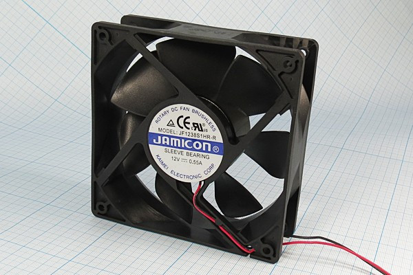 JF1238S1HR-R, вентилятор 12В 120х120х38мм подшипник скольжения авторестарт 2800 об/мин