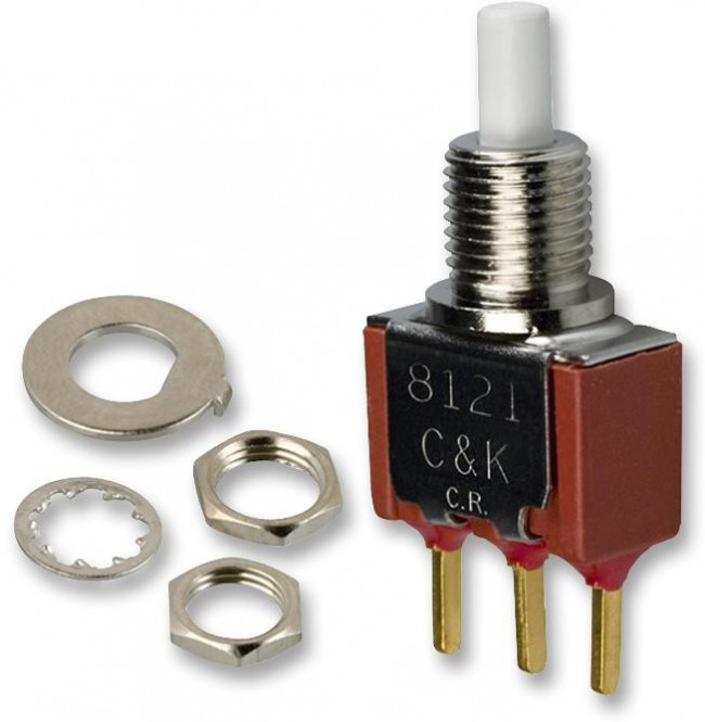8125SHZBE, Pushbutton Switches ON-MOM SPDT SLDR