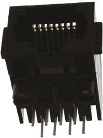 5555162-1, Гнездо, RJ45, PIN: 8, Кат: 3, с низкми профилем, Конф: 8p8c, на PCB